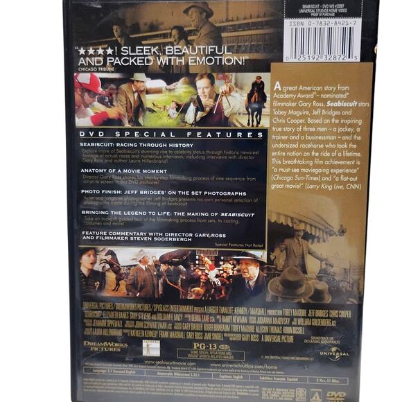 Seabiscuit Horse Racing Inspiring True Story DVD Jokey Trainer Businessman Movie - Picture 3 of 6